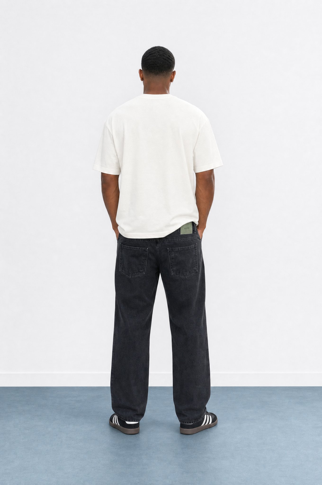 Erkek Washed Baggy Pantolon Siyah