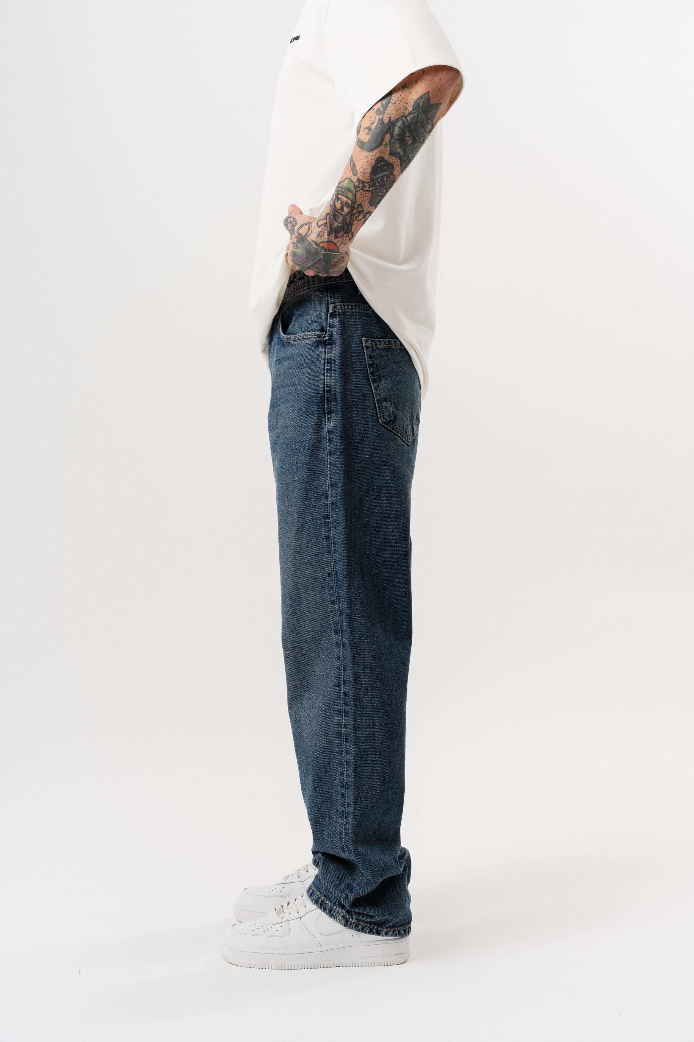Erkek Washed Baggy Pantolon Tint Açık Mavi
