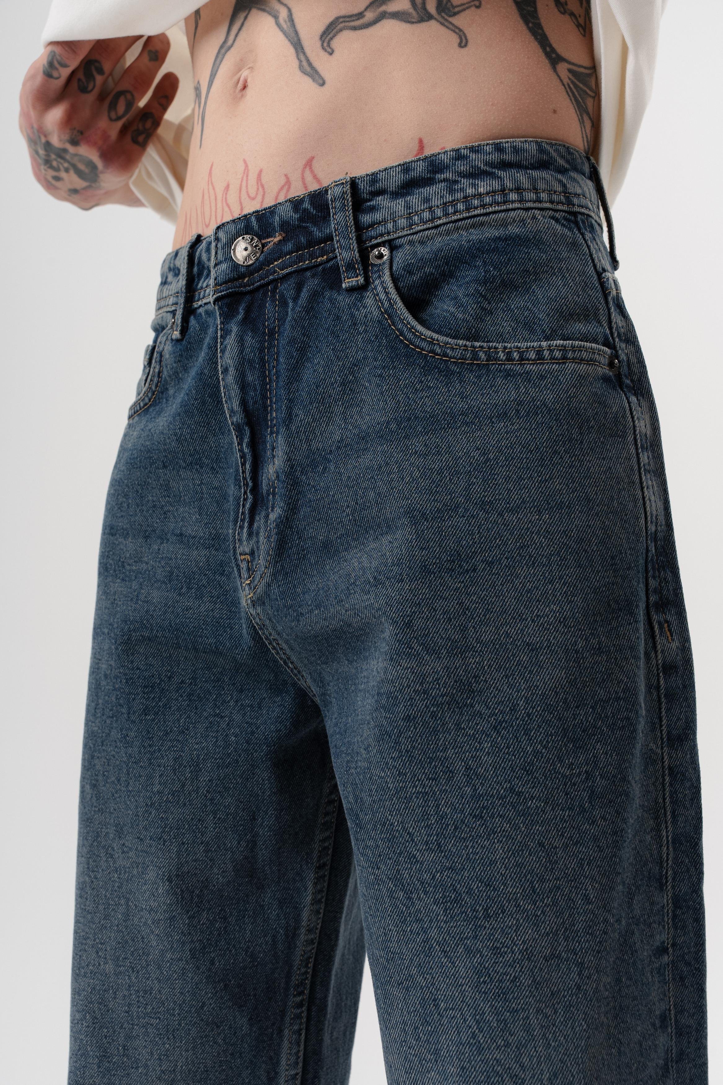 Erkek Washed Baggy Pantolon Tint Açık Mavi