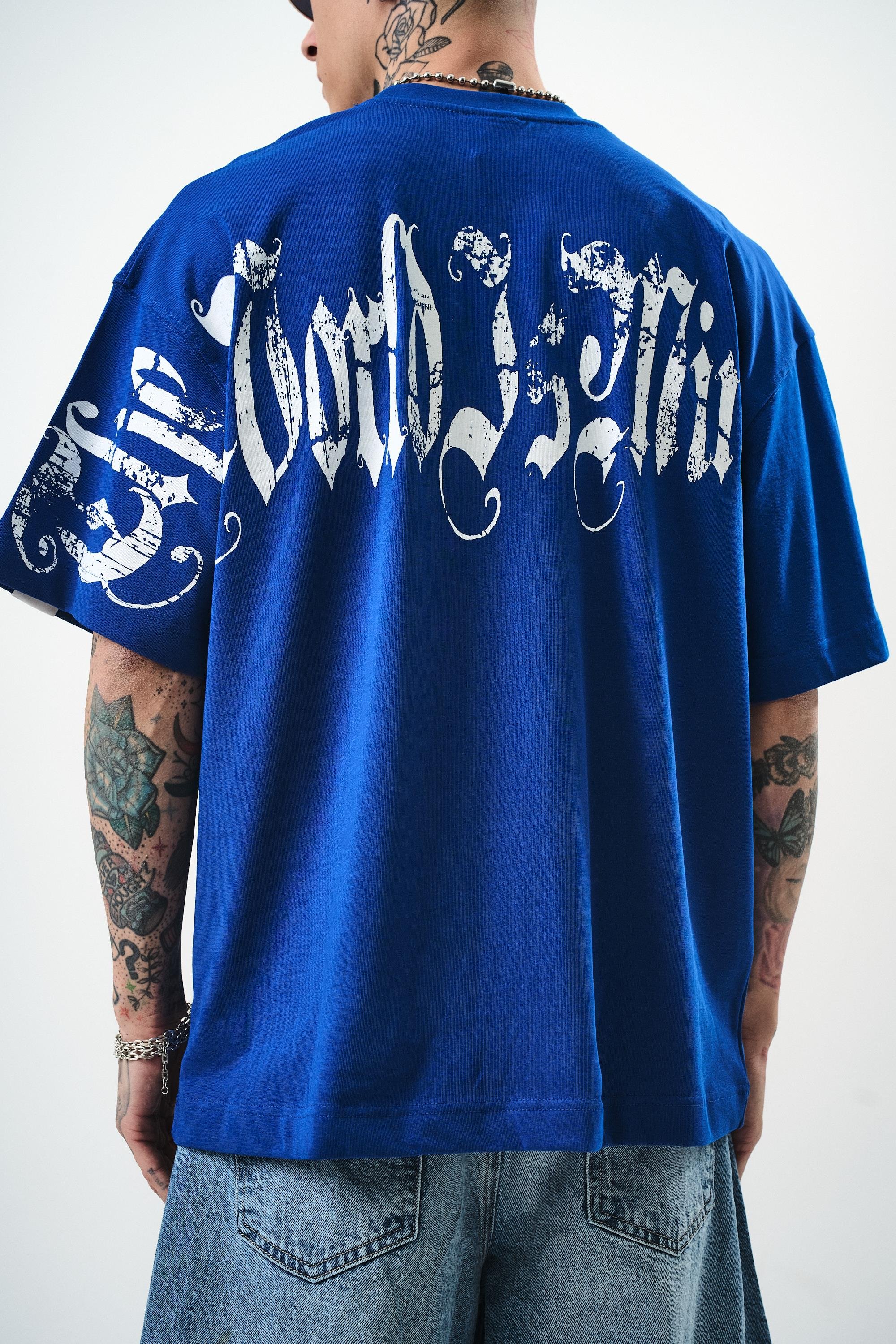 Erkek World Is Mine Baskılı Oversize T-Shirt Saks