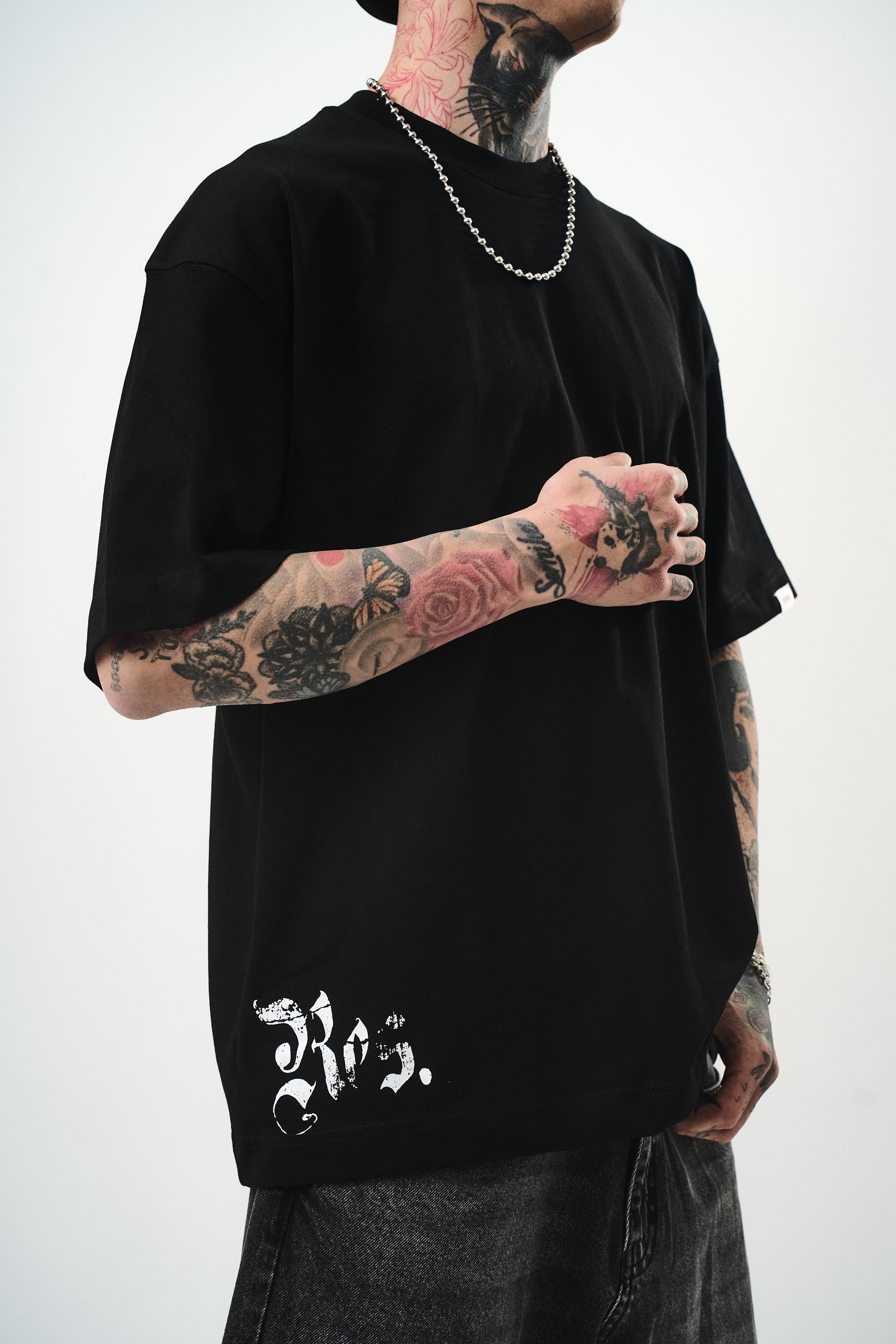 Erkek World Is Mine Baskılı Oversize T-Shirt Siyah