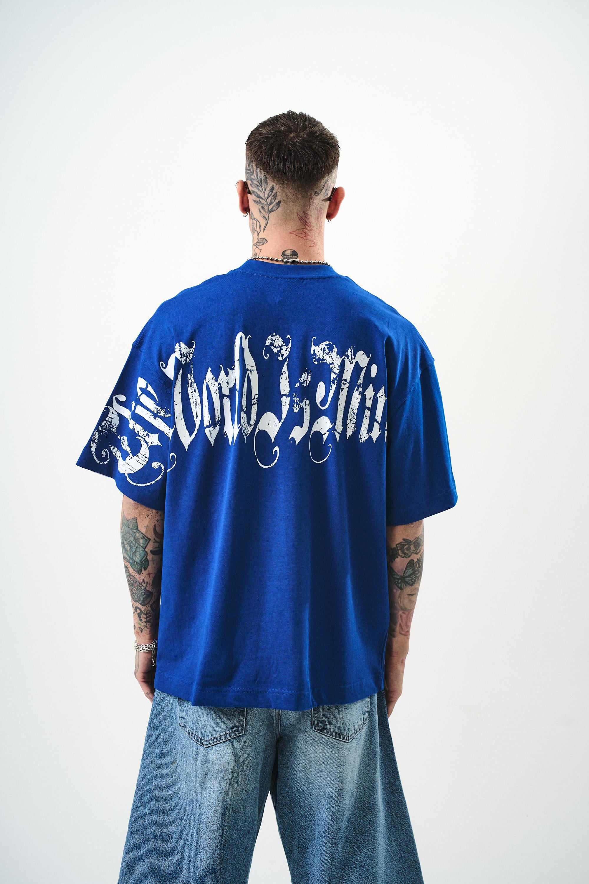 Erkek World Is Mine Baskılı Oversize T-Shirt Saks