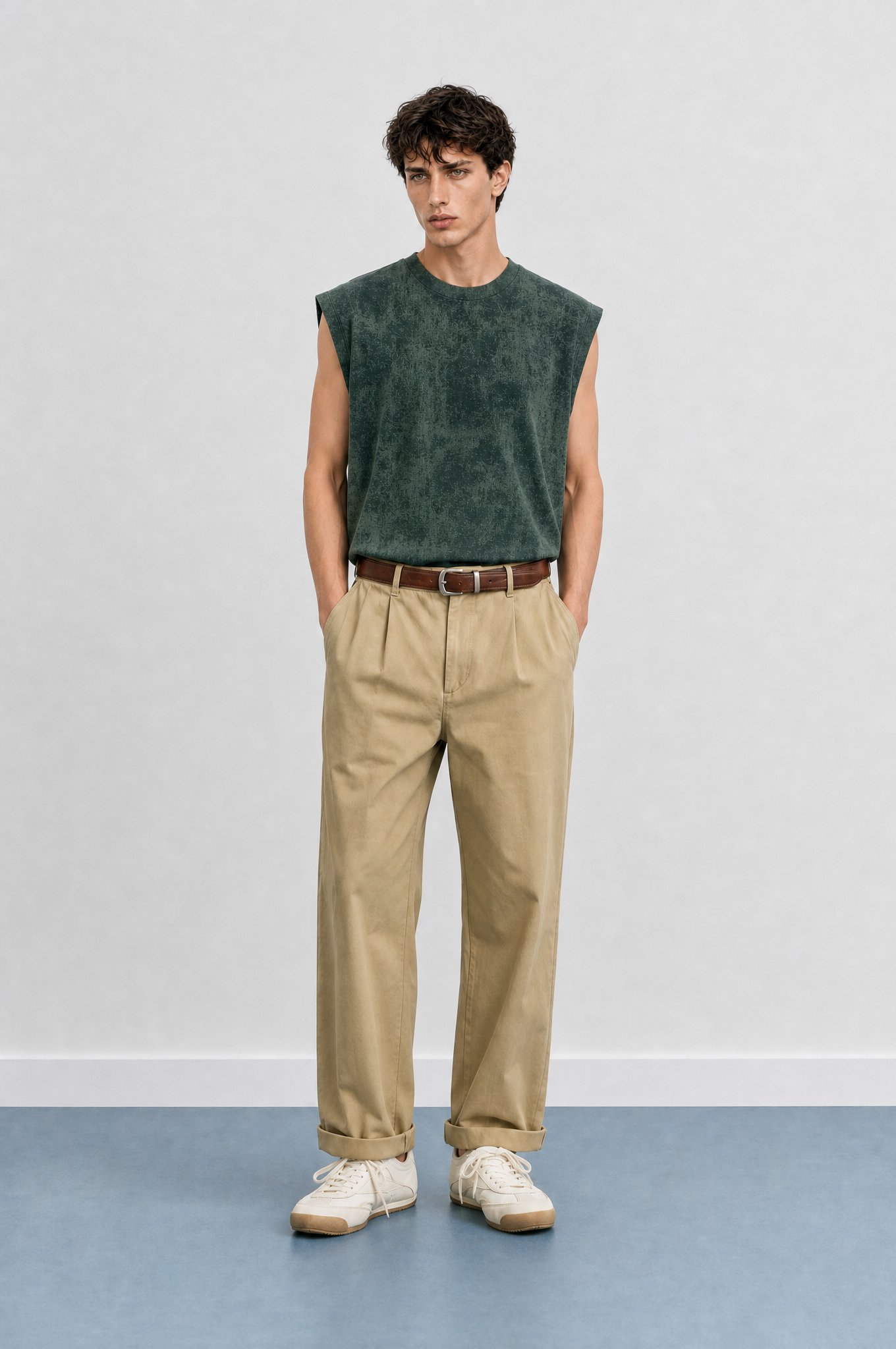 Erkek Yıkamalı Tank Top Atlet Nefti