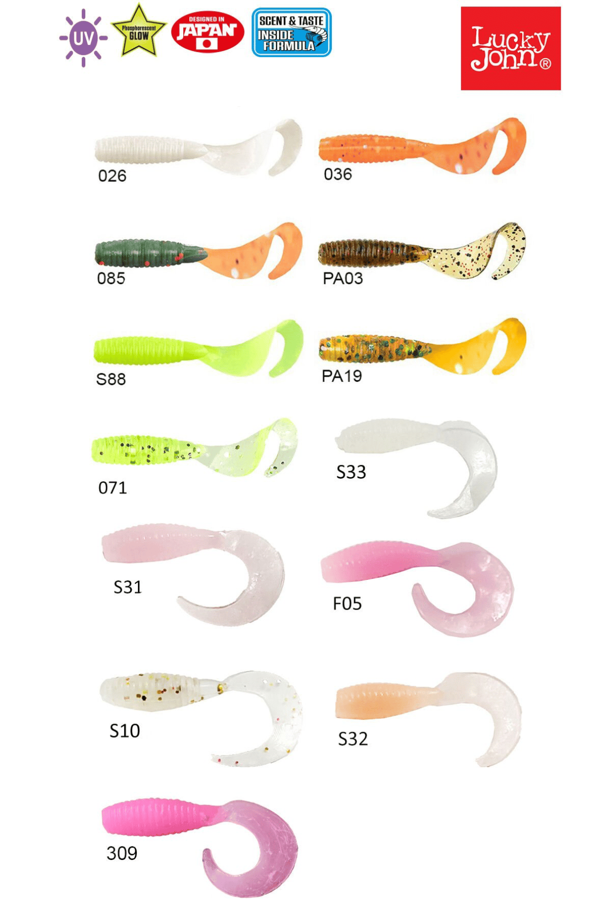 Lucky John Micro Grub 1'' (2.5 cm) Silikon Yem 15P S33
