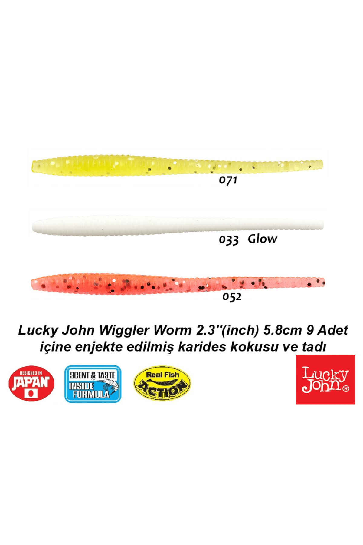 Lucky John Wiggler Worm 2.3'' (5.8cm) 9 Adet-S32