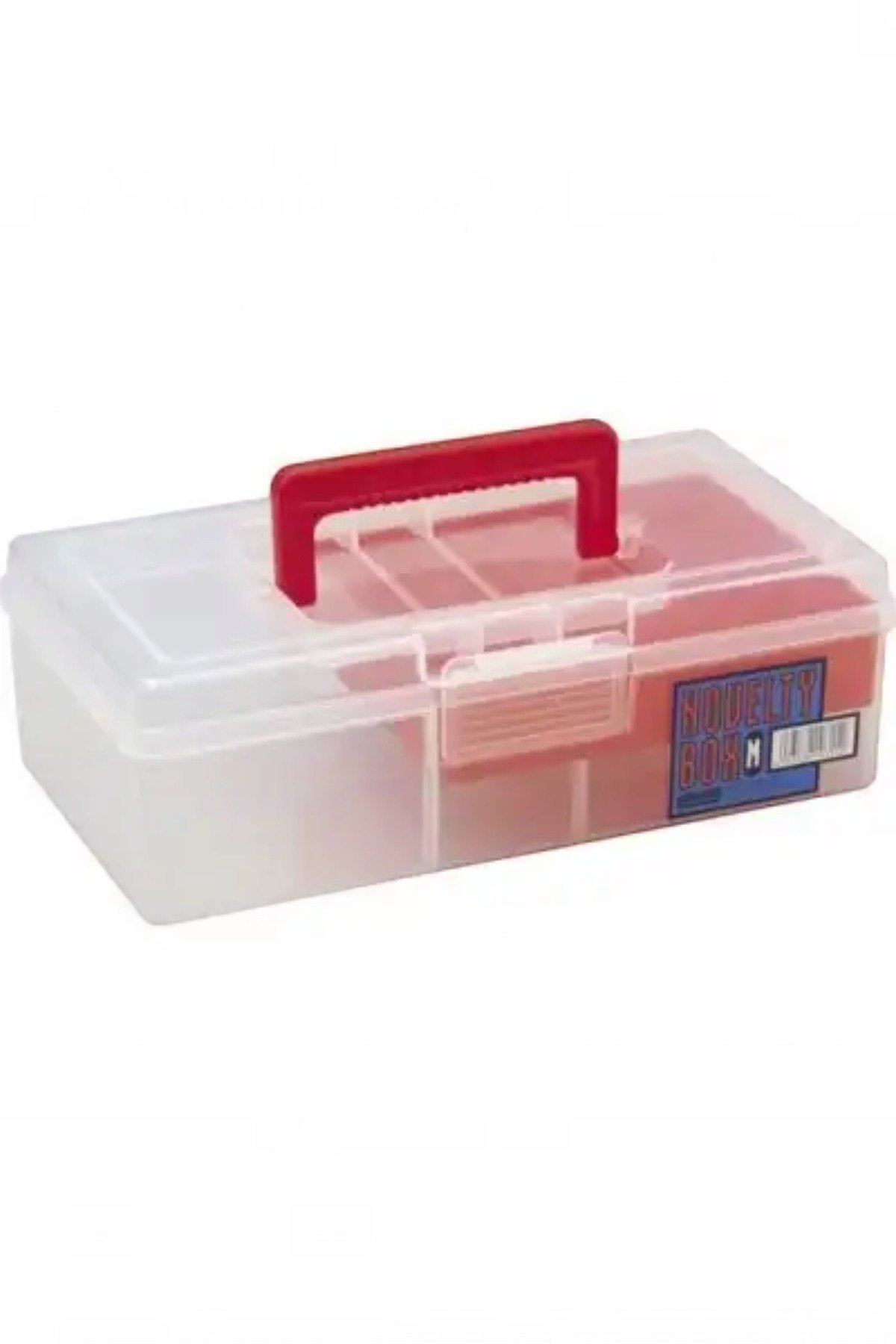 Meiho Novelty Box M Şeffaf Malzeme Kutusu (Kırmızı Detay)