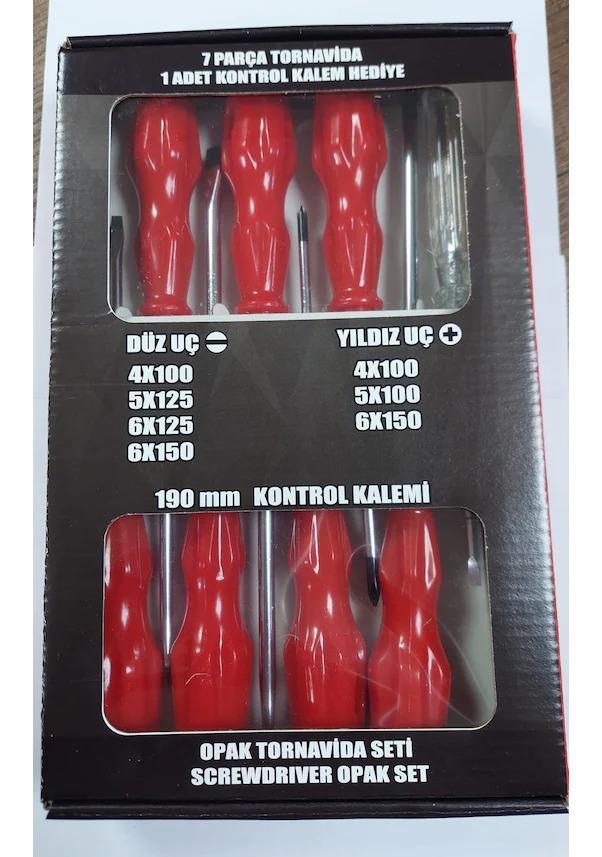 Rayno Kraft Tornavida Seti 7 Parça 1 Adet Kontrol Kalemi Hediyeli