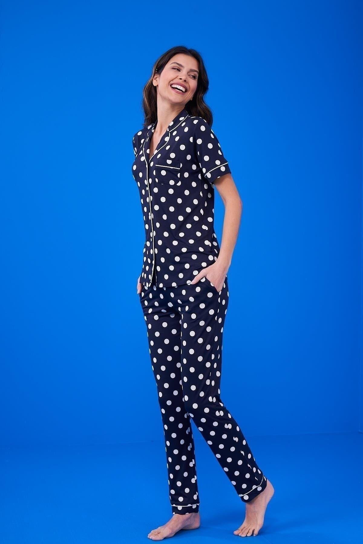 23144 Kadın Puanlı Patlı Pijama Takım