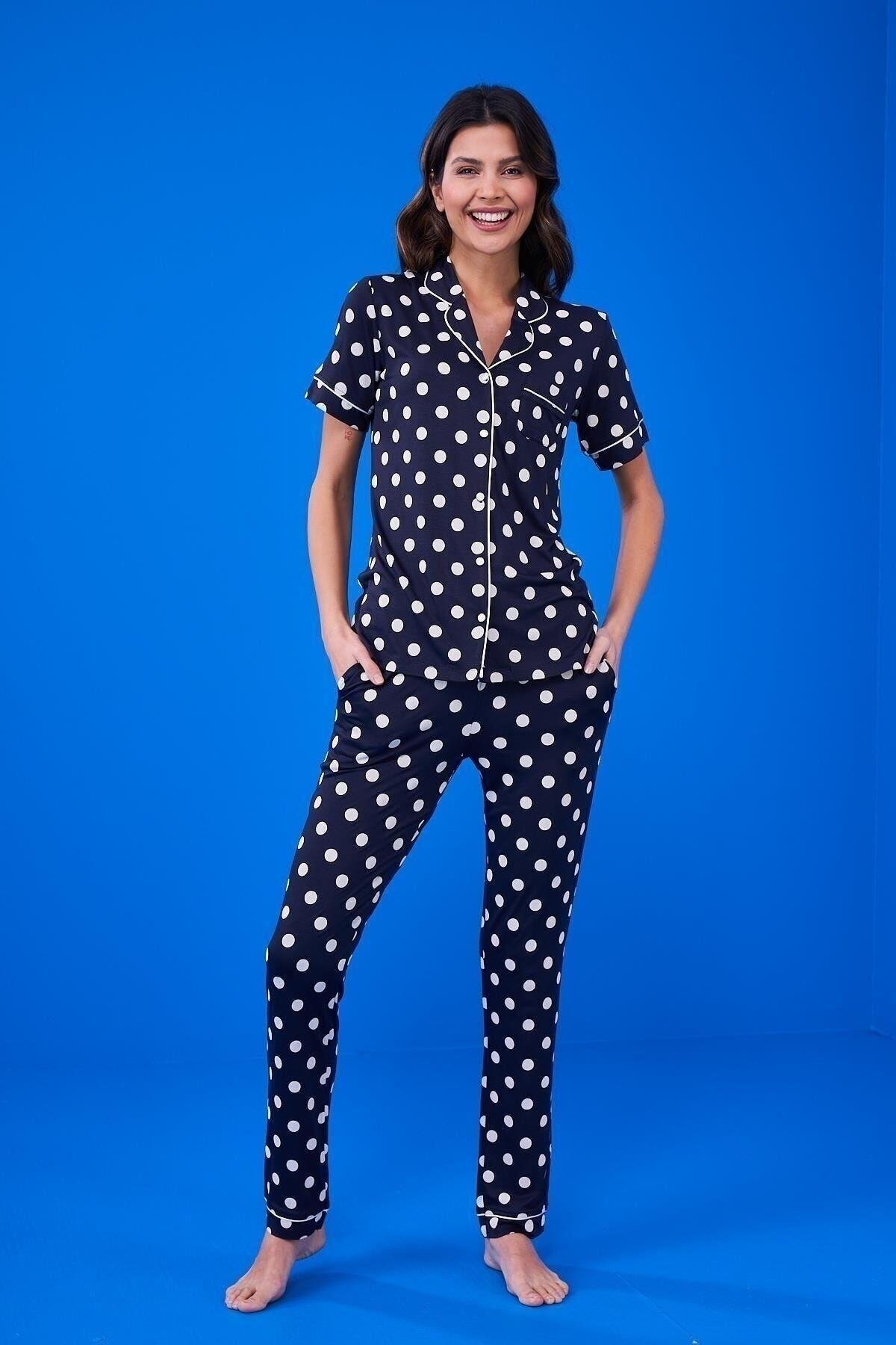 23144 Kadın Puanlı Patlı Pijama Takım