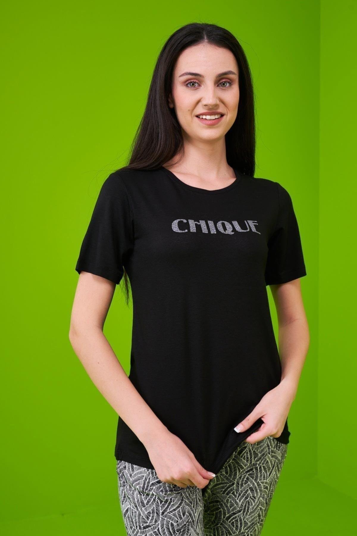 23174 Kadın Desenli Pijama Takım