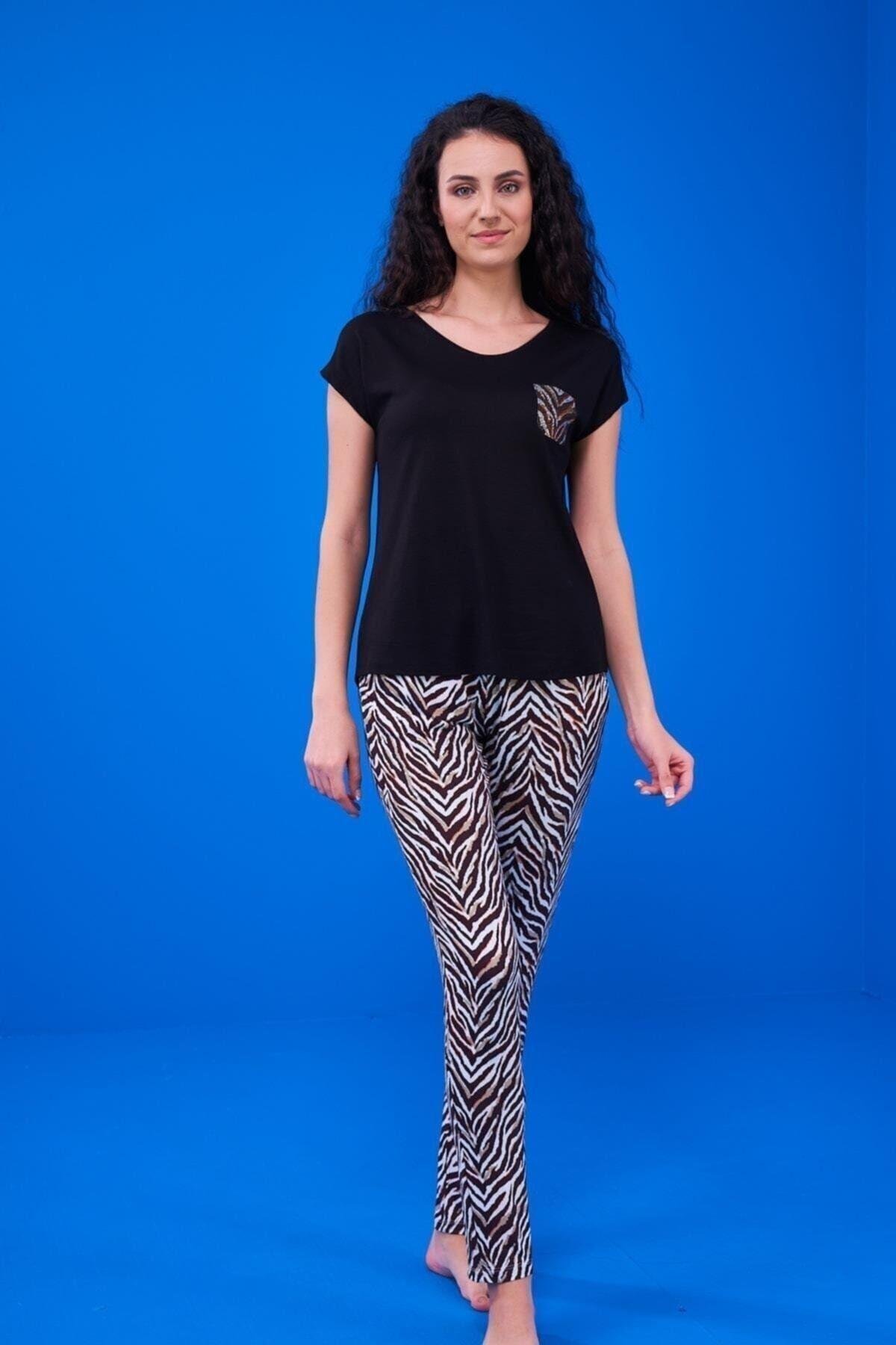 23184 Kadın Desenli Pijama Takım