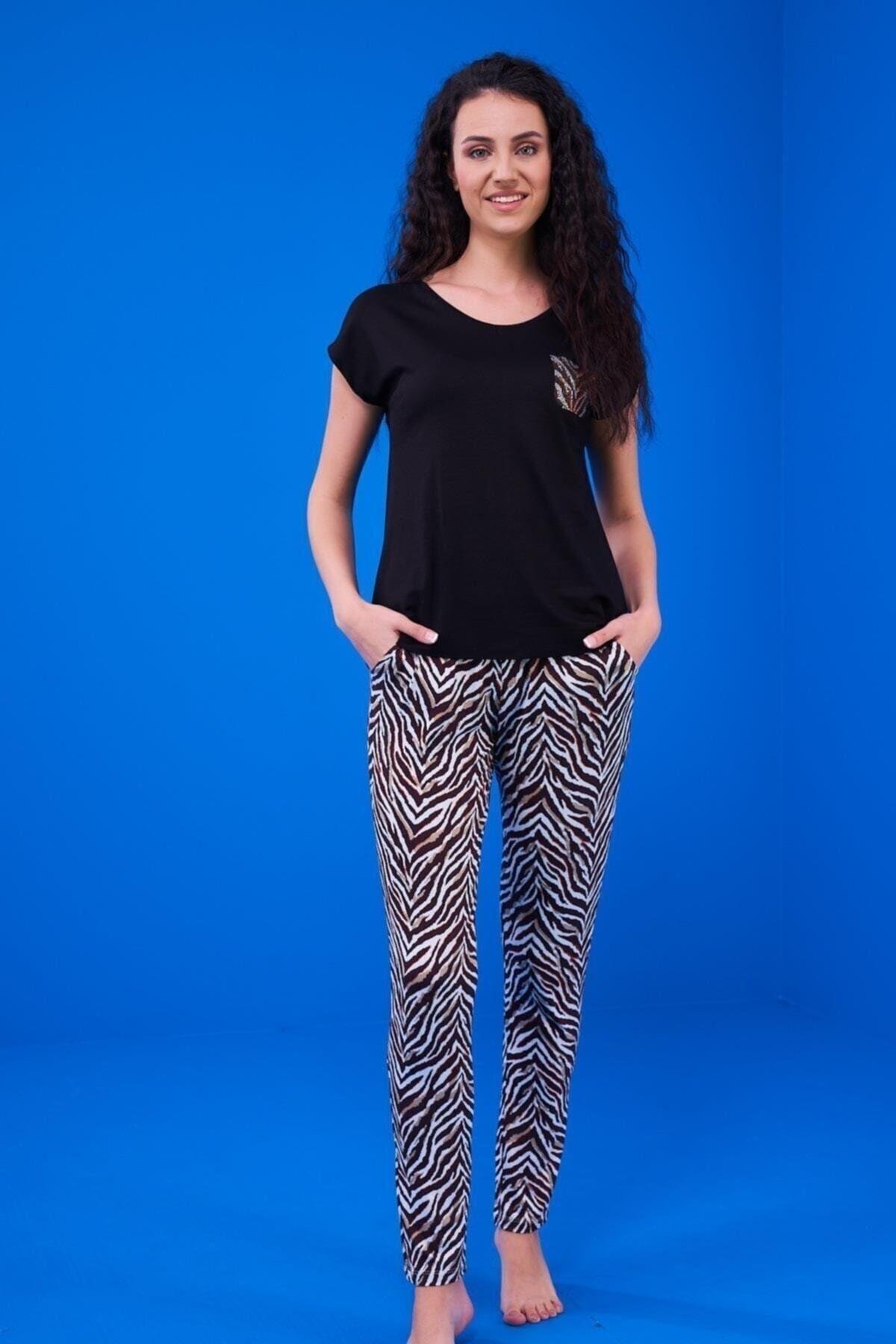 23184 Kadın Desenli Pijama Takım