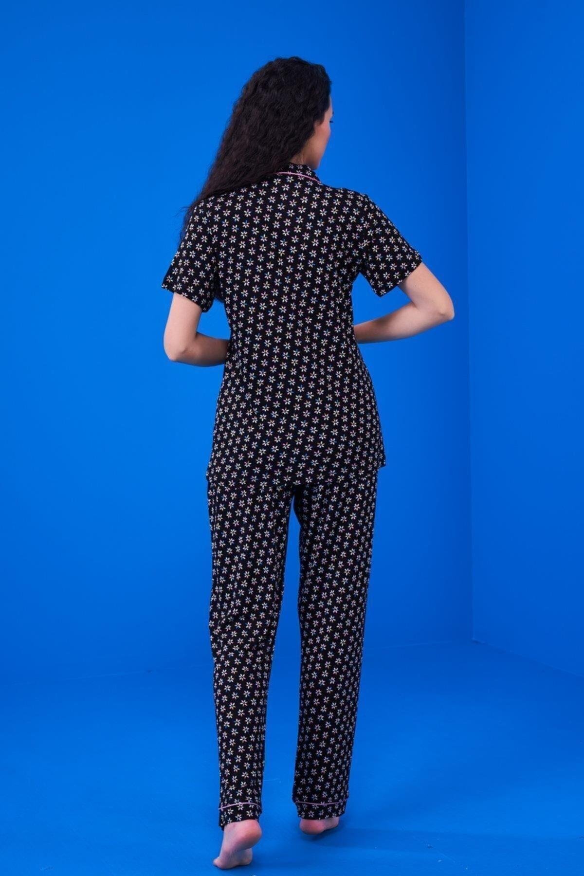 23202 Kadın Patlı Desenli Pijama Takım