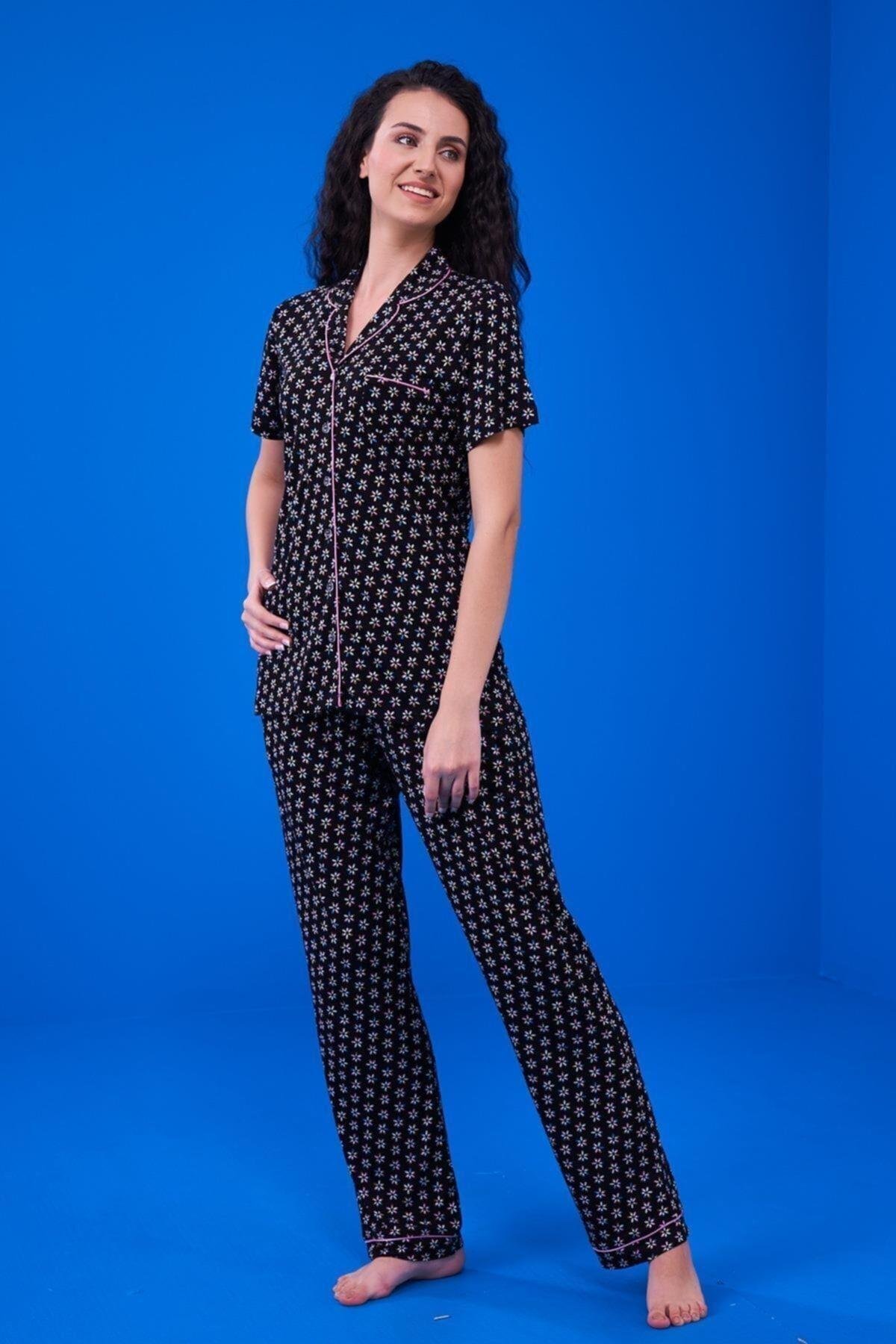 23202 Kadın Patlı Desenli Pijama Takım