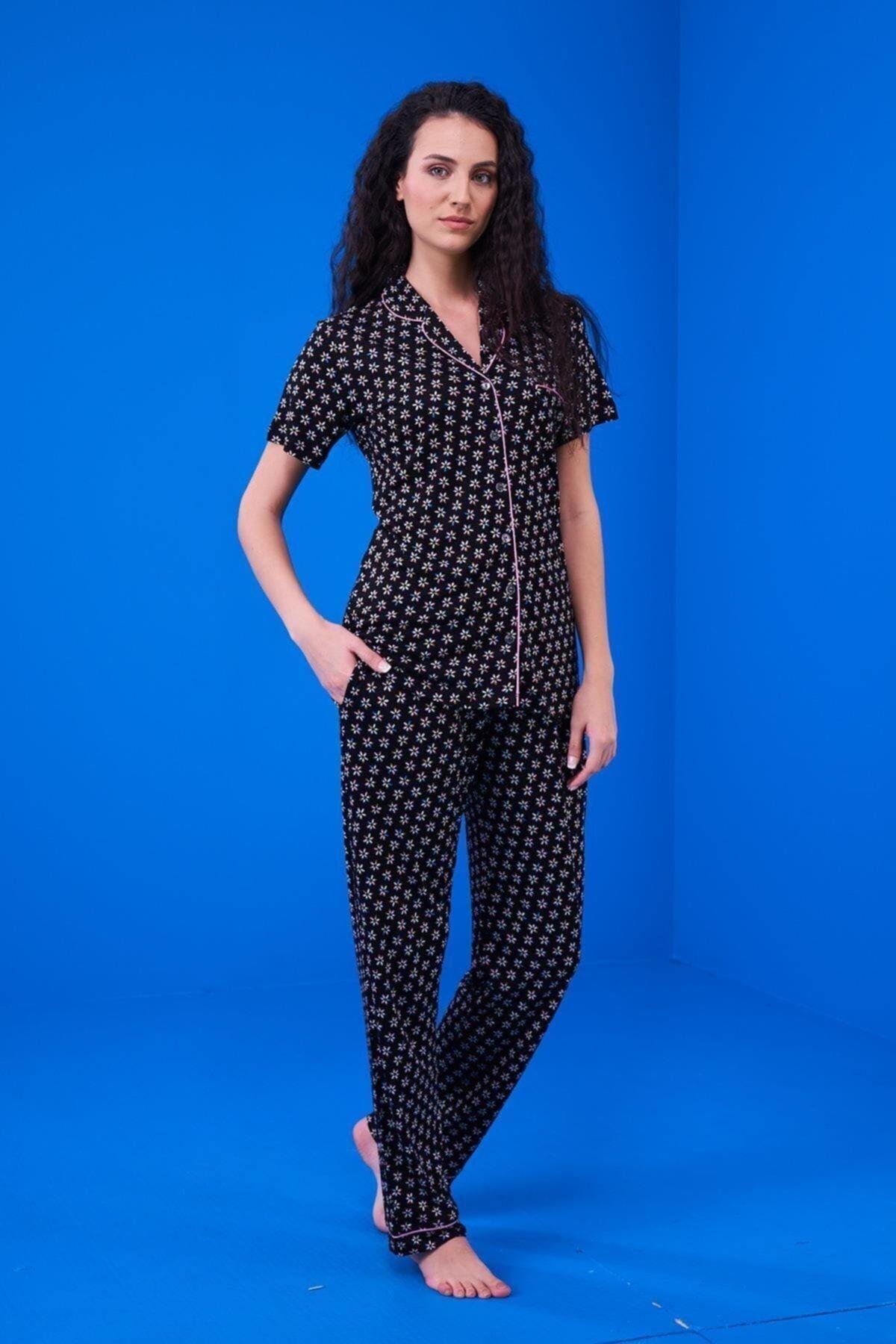 23202 Kadın Patlı Desenli Pijama Takım
