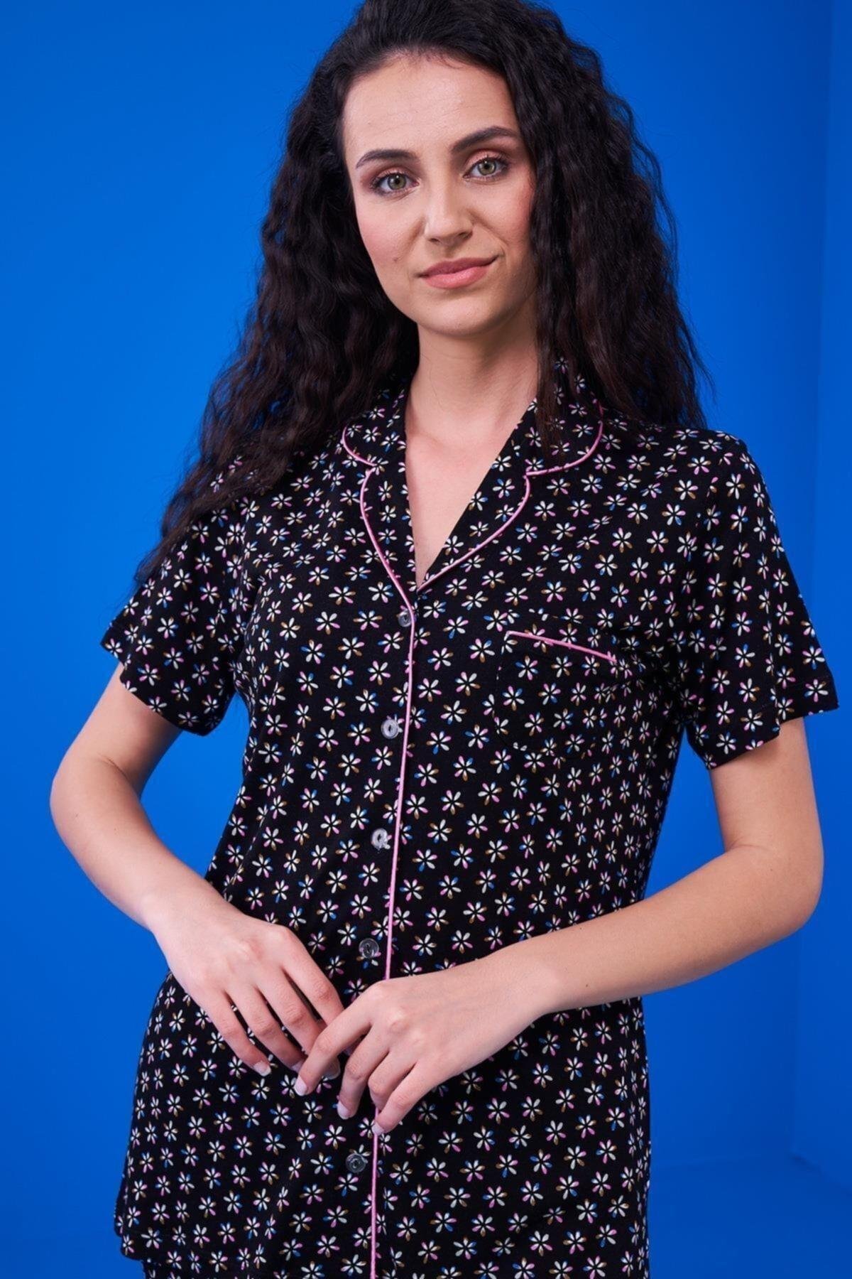23202 Kadın Patlı Desenli Pijama Takım