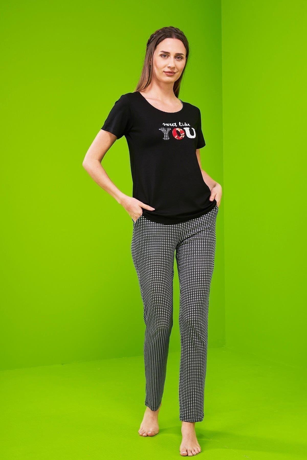 23226 Kadın Pötikare Pijama Takım