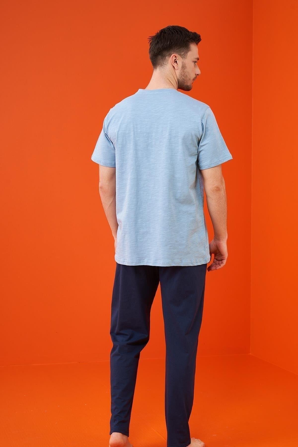 23316 Erkek Patlı Şortlu Pijama Takım