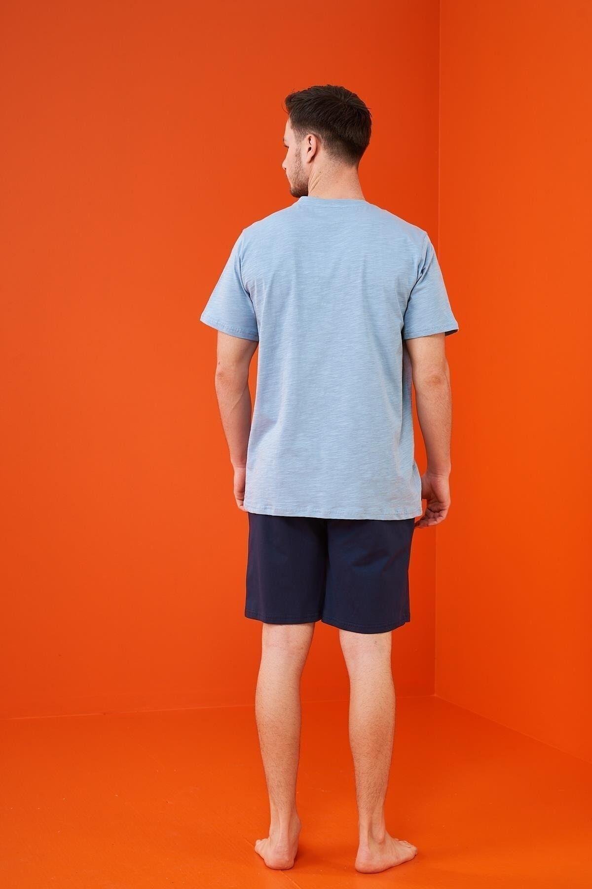 23316 Erkek Patlı Şortlu Pijama Takım