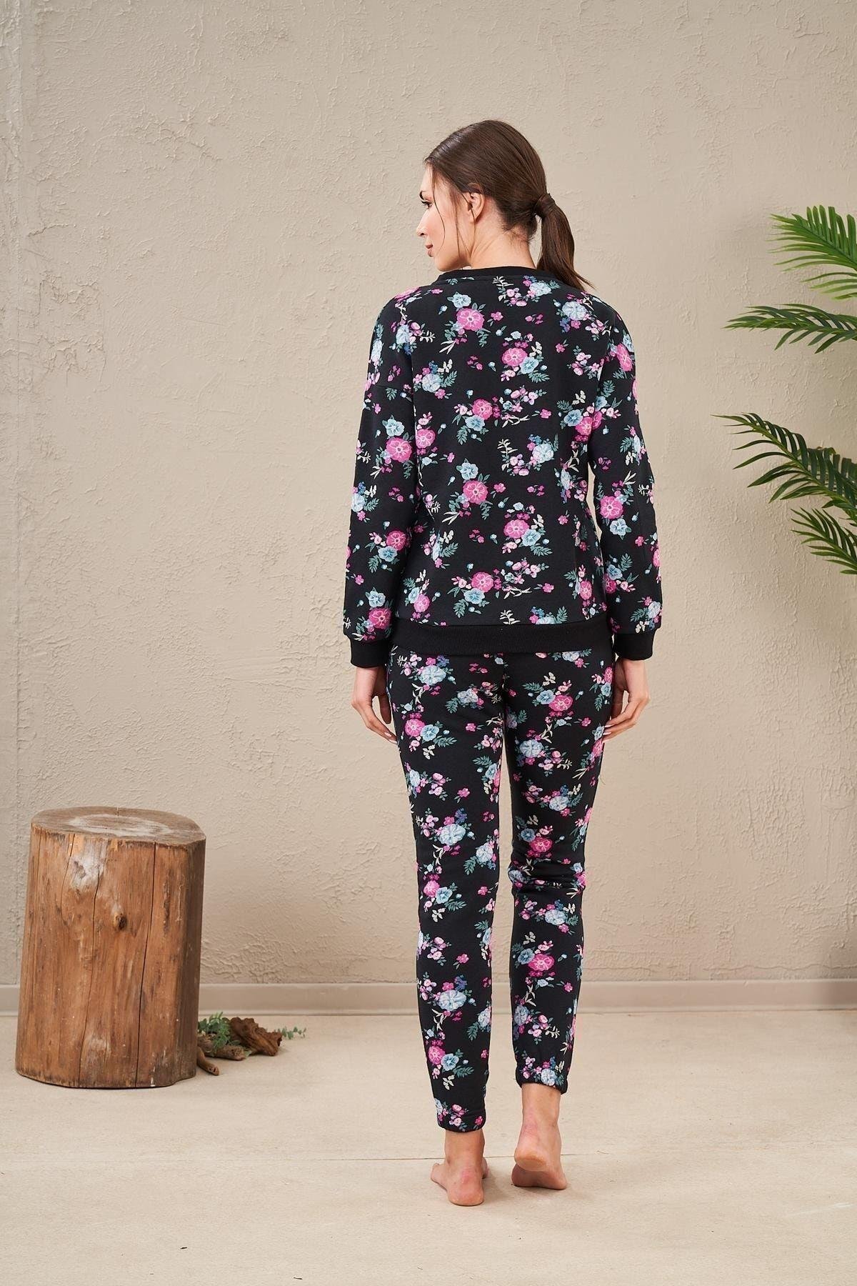 23569 Kadın Desenli Pijama Takım