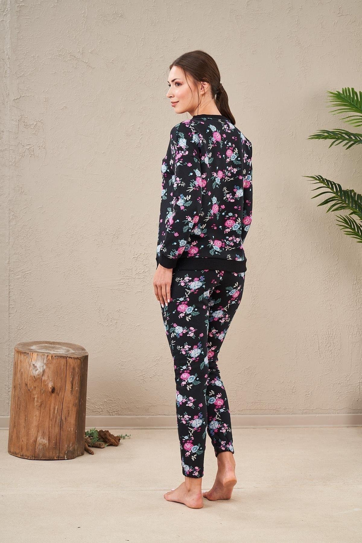 23569 Kadın Desenli Pijama Takım