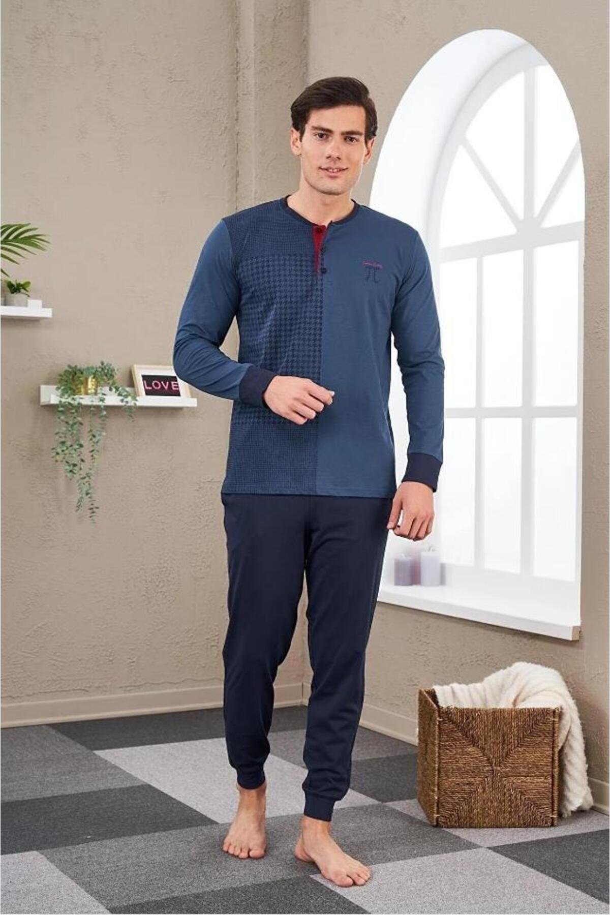 23706 Erkek Patlı Baskılı Pijama Takım