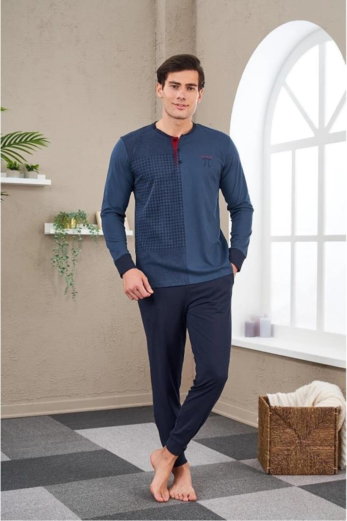 23706 Erkek Patlı Baskılı Pijama Takım
