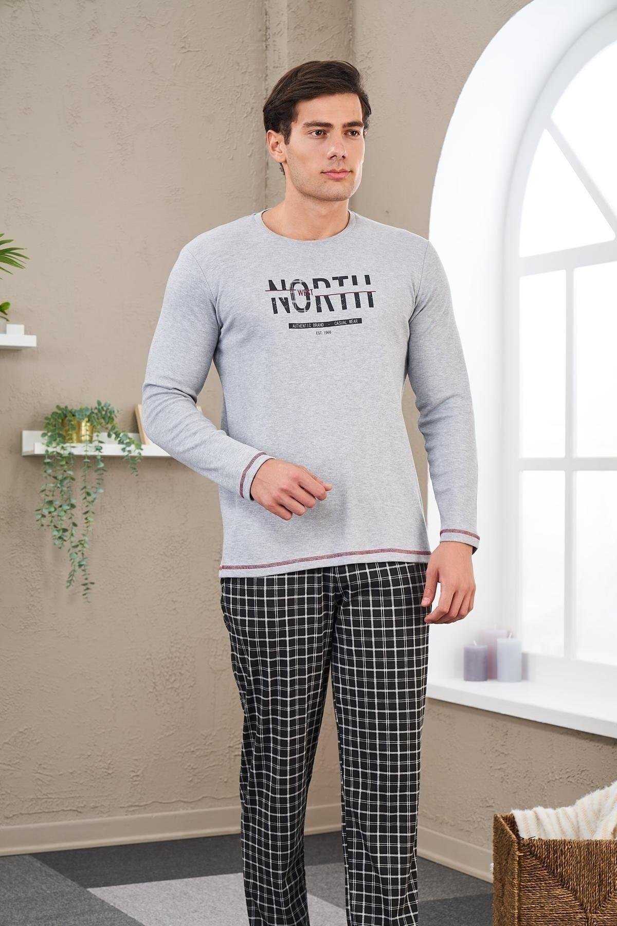 23712 Erkek Baskılı Pijama Takım