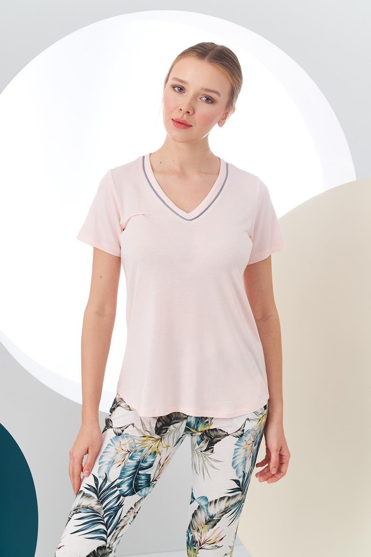 24189 Kadın Desenli Pijama Takım