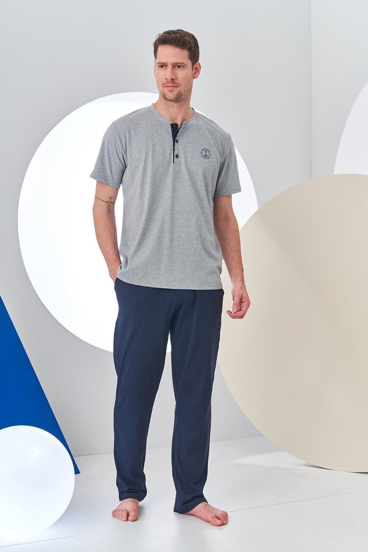 24314 Erkek Patlı Kısa Kol Pijama Takım