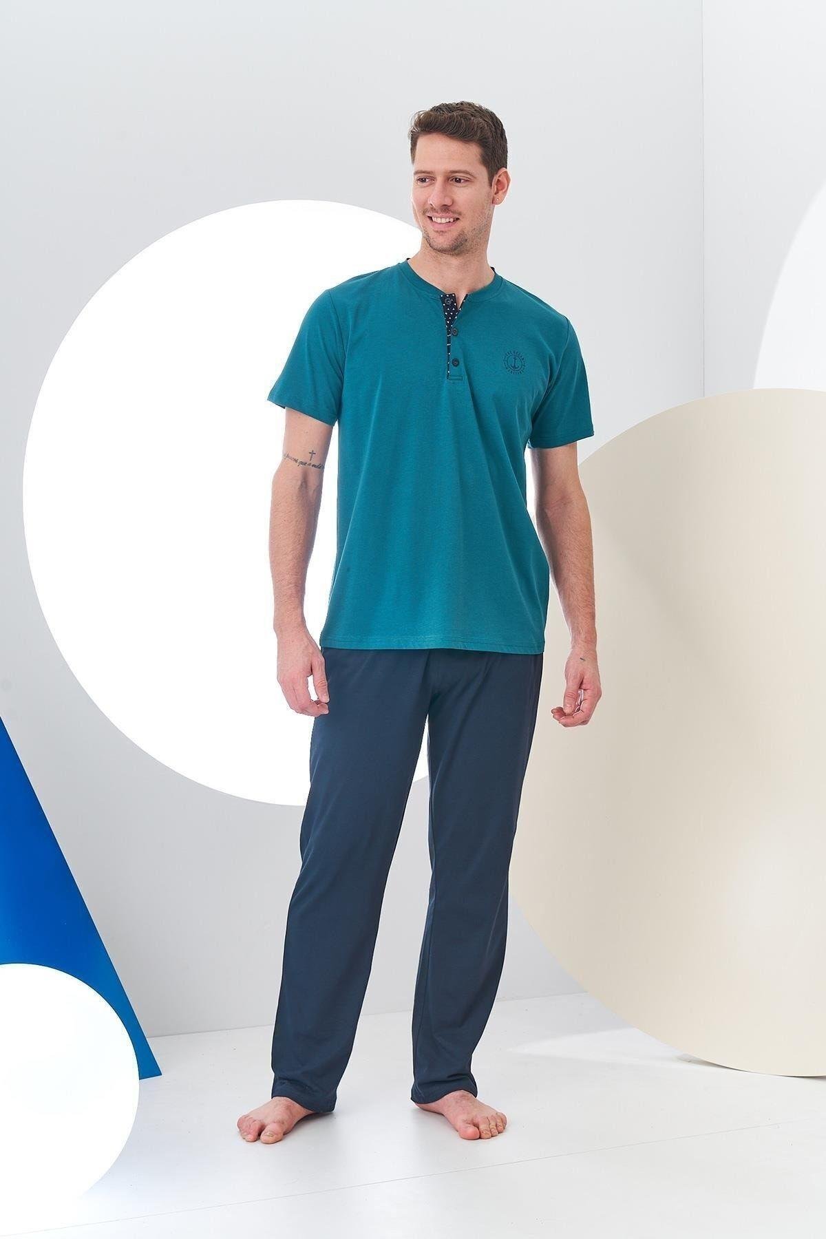 24314 Erkek Patlı Kısa Kol Pijama Takım