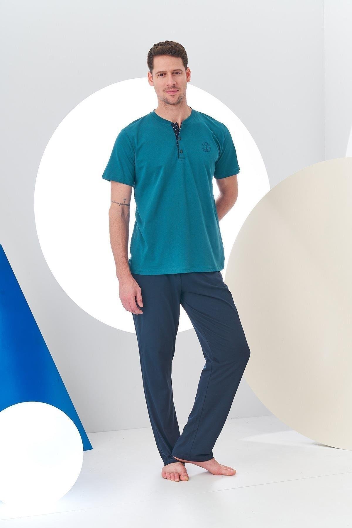 24314 Erkek Patlı Kısa Kol Pijama Takım