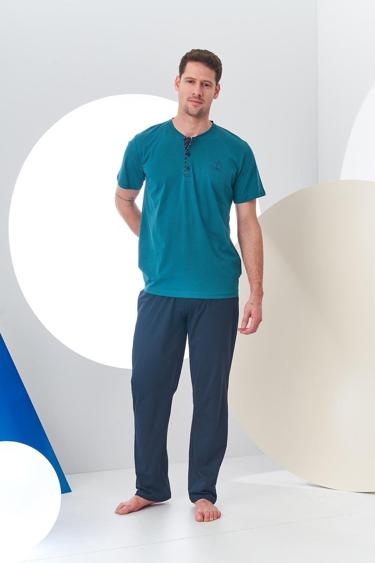 24314 Erkek Patlı Kısa Kol Pijama Takım