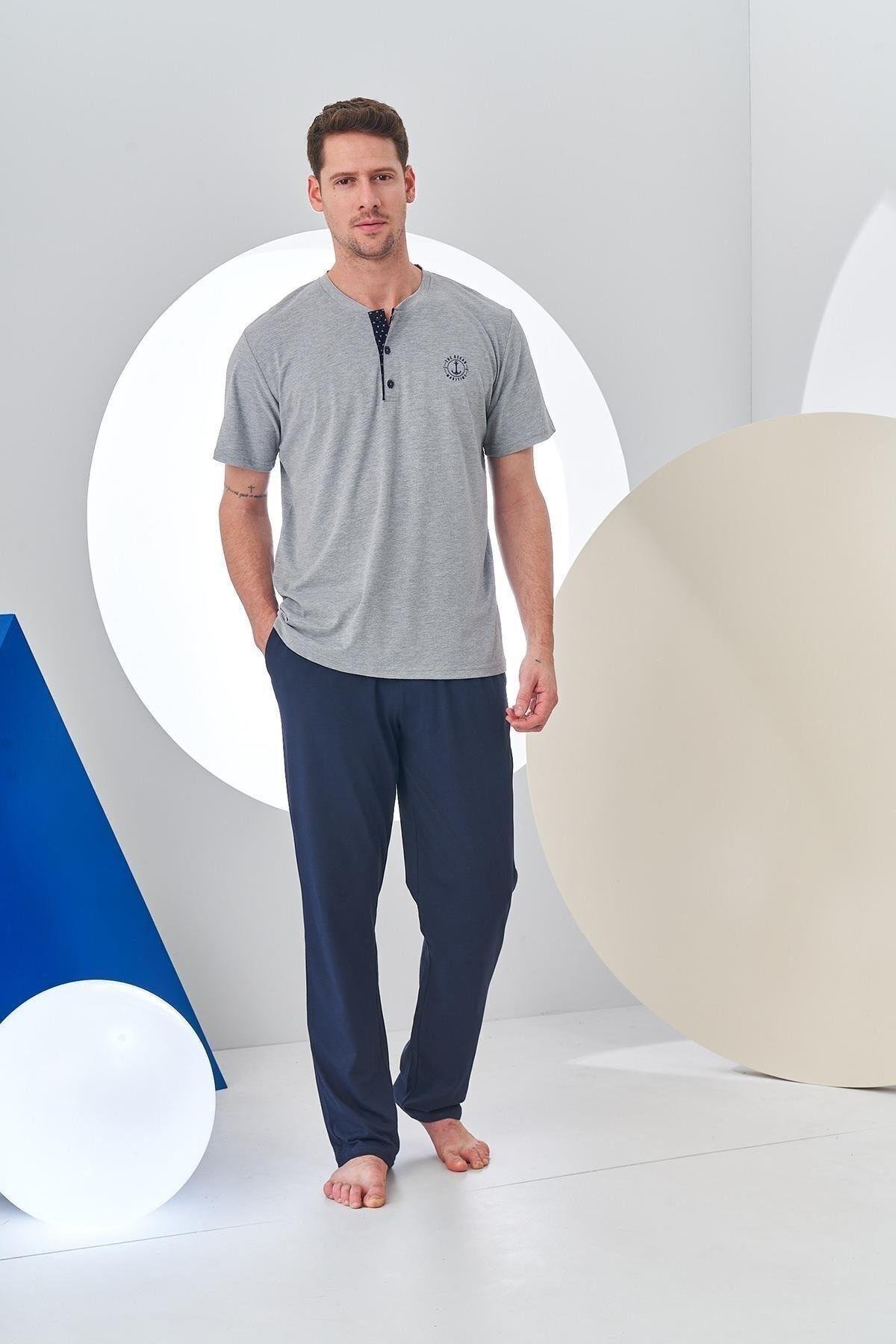 24314 Erkek Patlı Kısa Kol Pijama Takım
