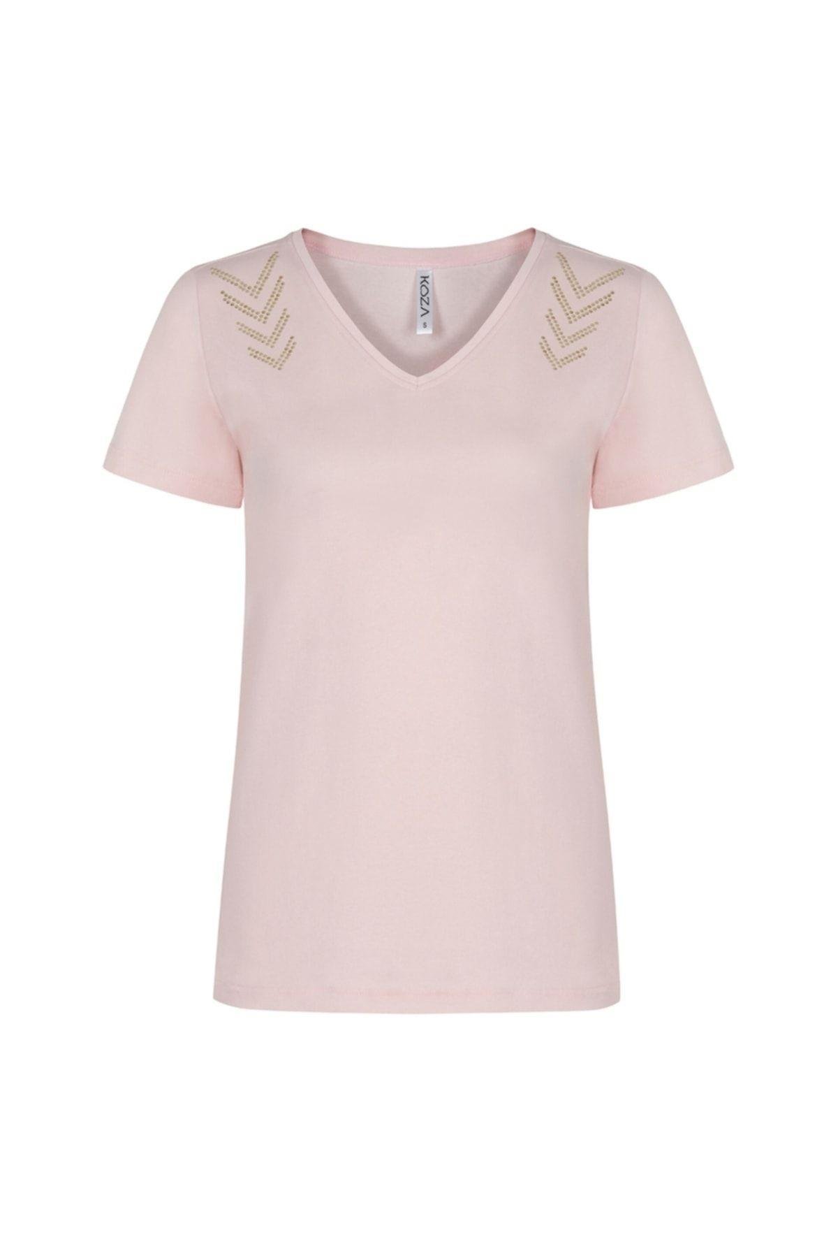 Baskılı V Yaka T-shirt