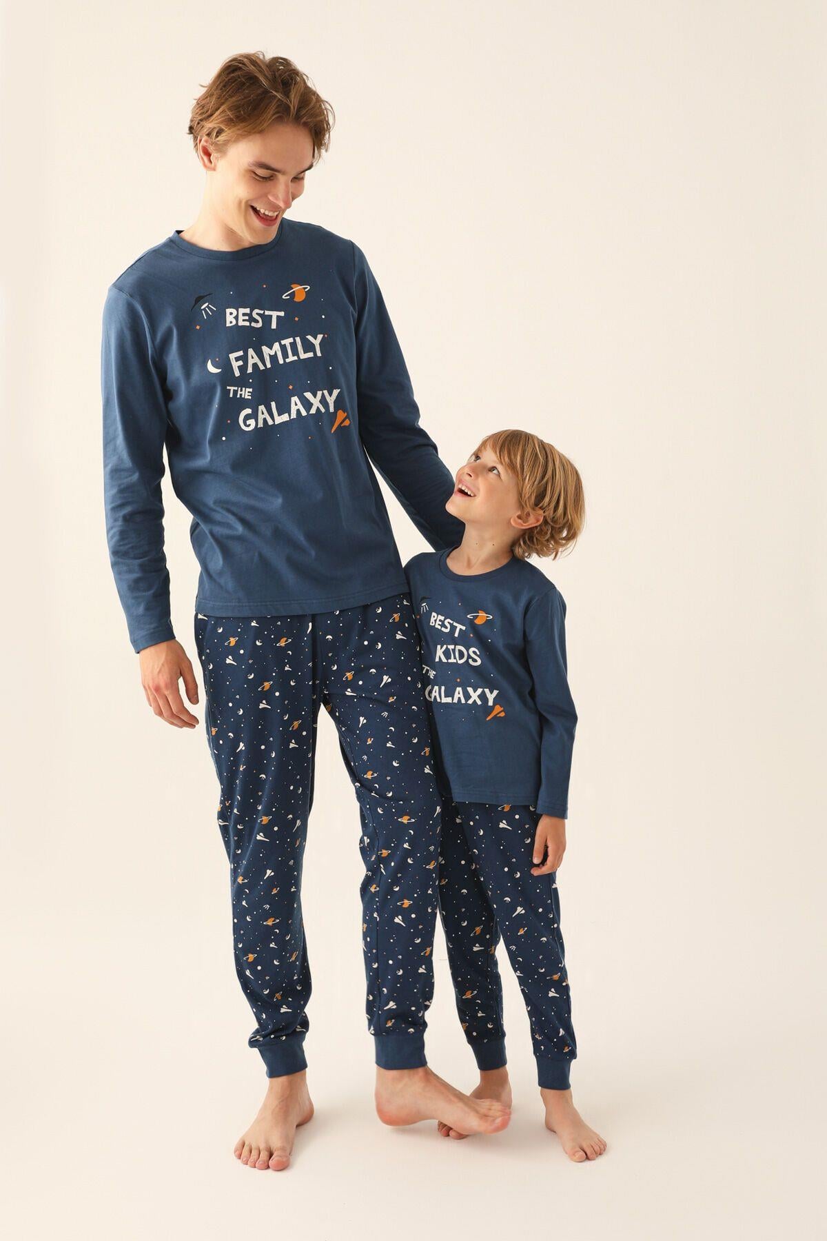 Best Kids The Galaxy Koyu Mavi Erkek Uzun Kol Pijama Takım