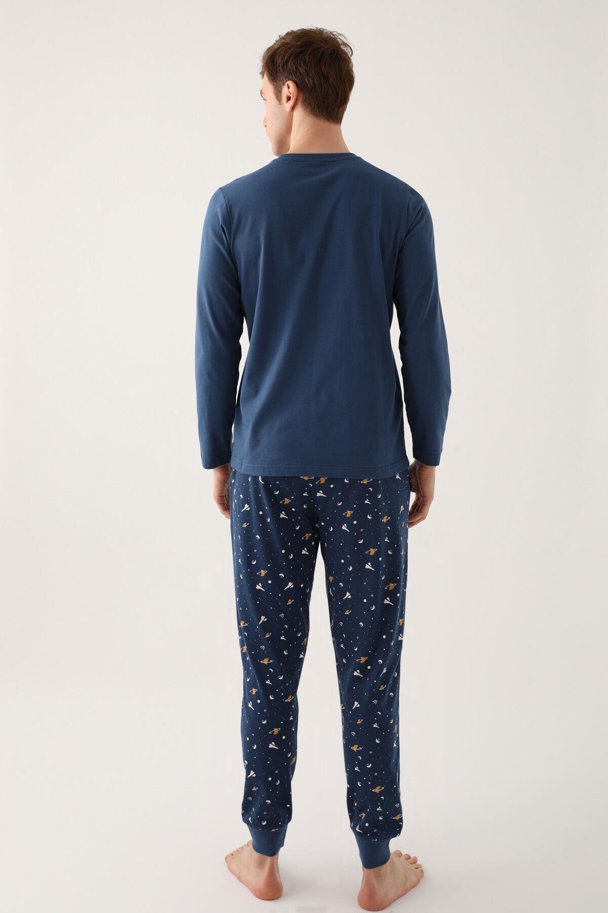 Best Kids The Galaxy Koyu Mavi Erkek Uzun Kol Pijama Takım