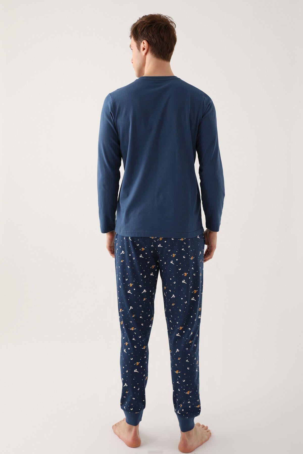 Best Kids The Galaxy Koyu Mavi Erkek Uzun Kol Pijama Takım