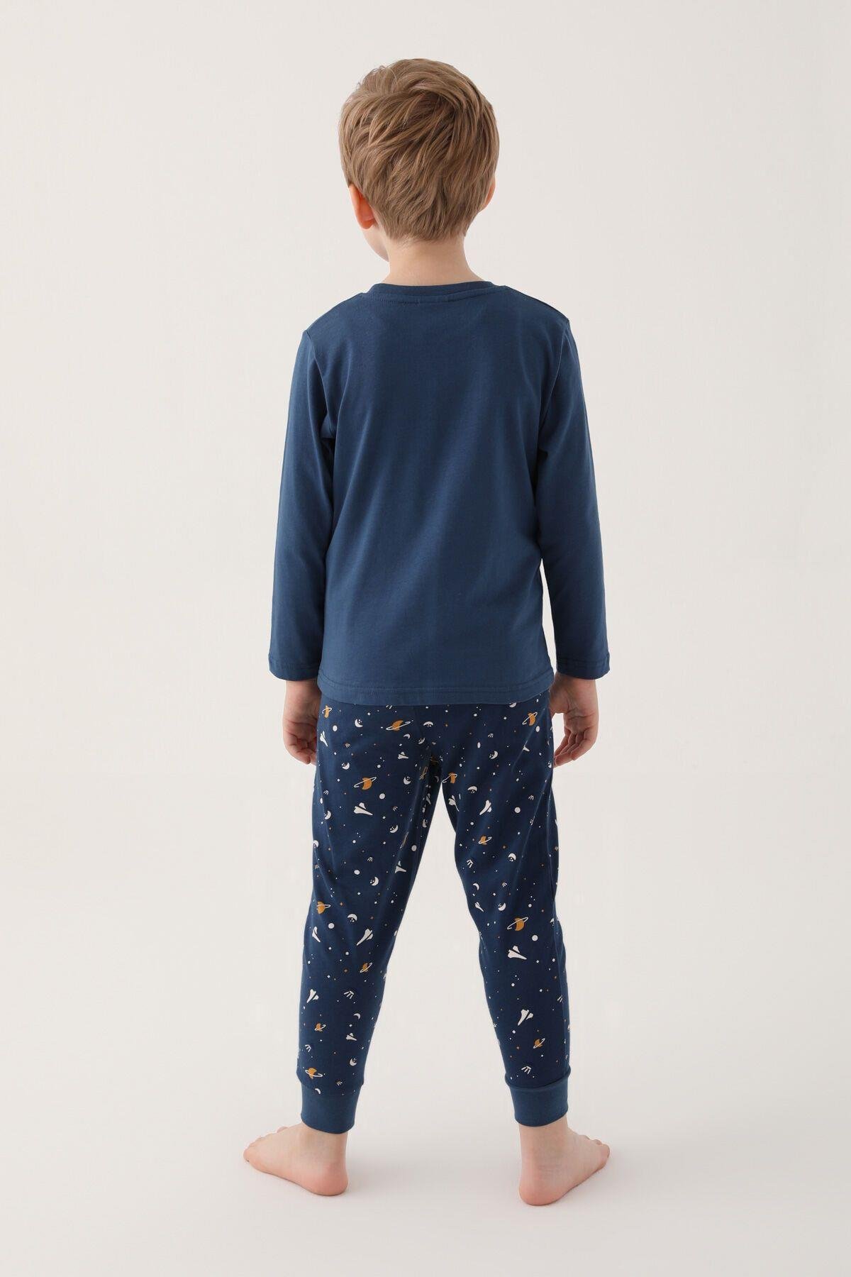 Best Kids The Galaxy Lacivert Erkek Çocuk Uzun Kol Pijama Takım