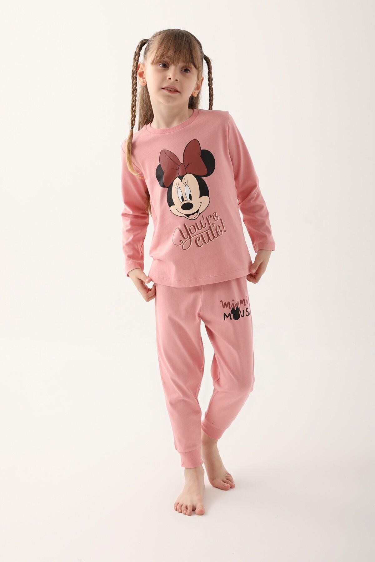 Disney Kız Çocuk Siyah Uzun Kol Pijama Takım