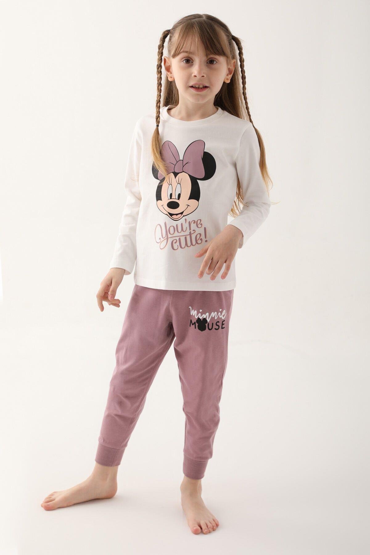 Disney Kız Çocuk Siyah Uzun Kol Pijama Takım