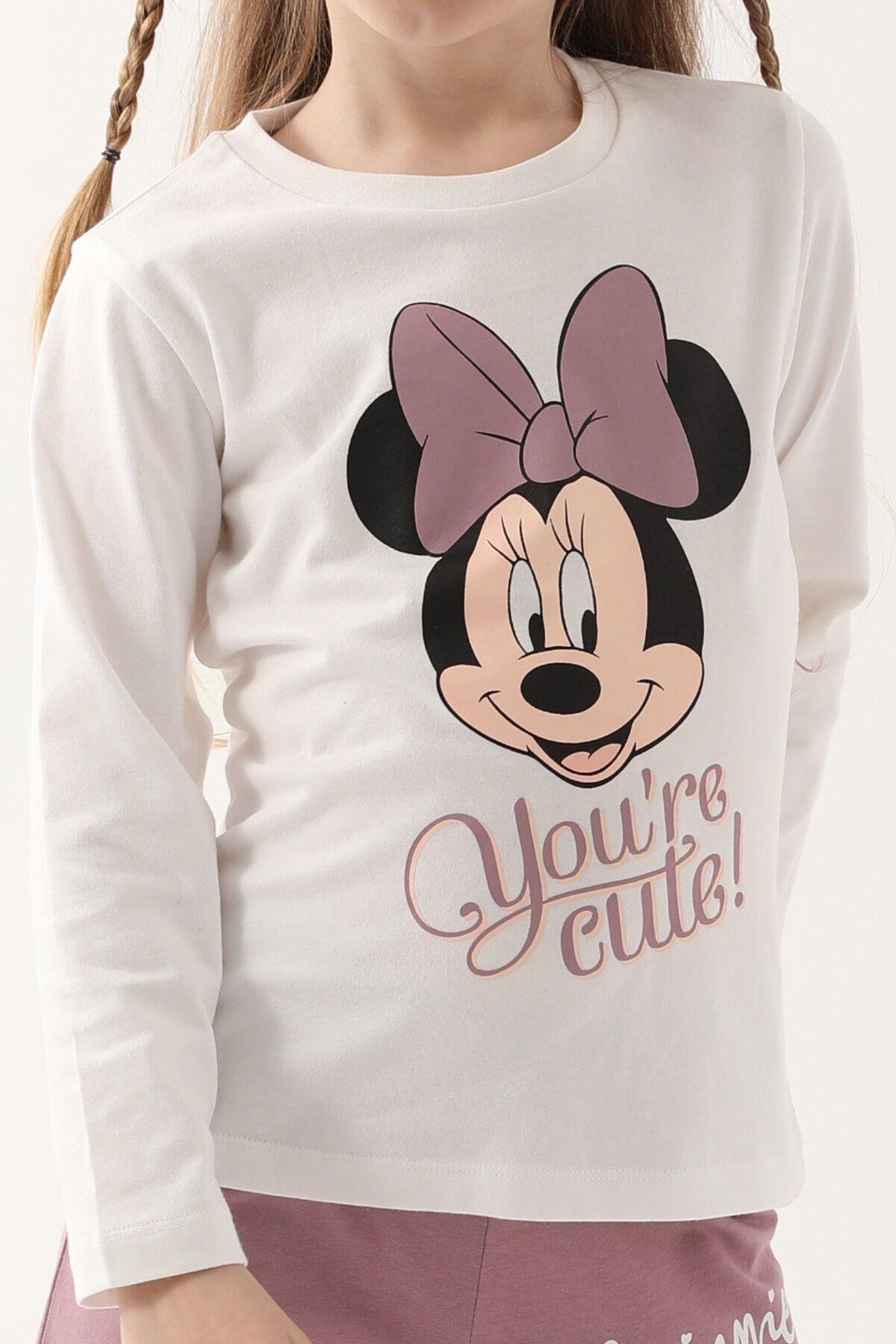 Disney Kız Çocuk Siyah Uzun Kol Pijama Takım