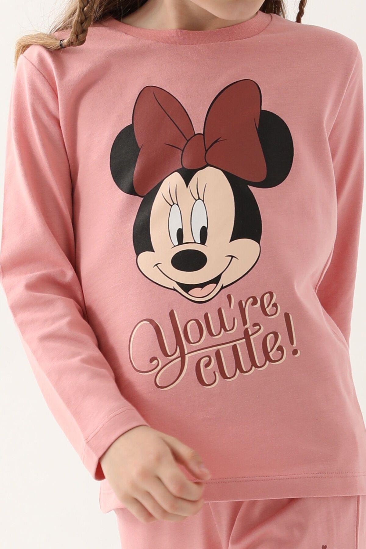 Disney Kız Çocuk Siyah Uzun Kol Pijama Takım
