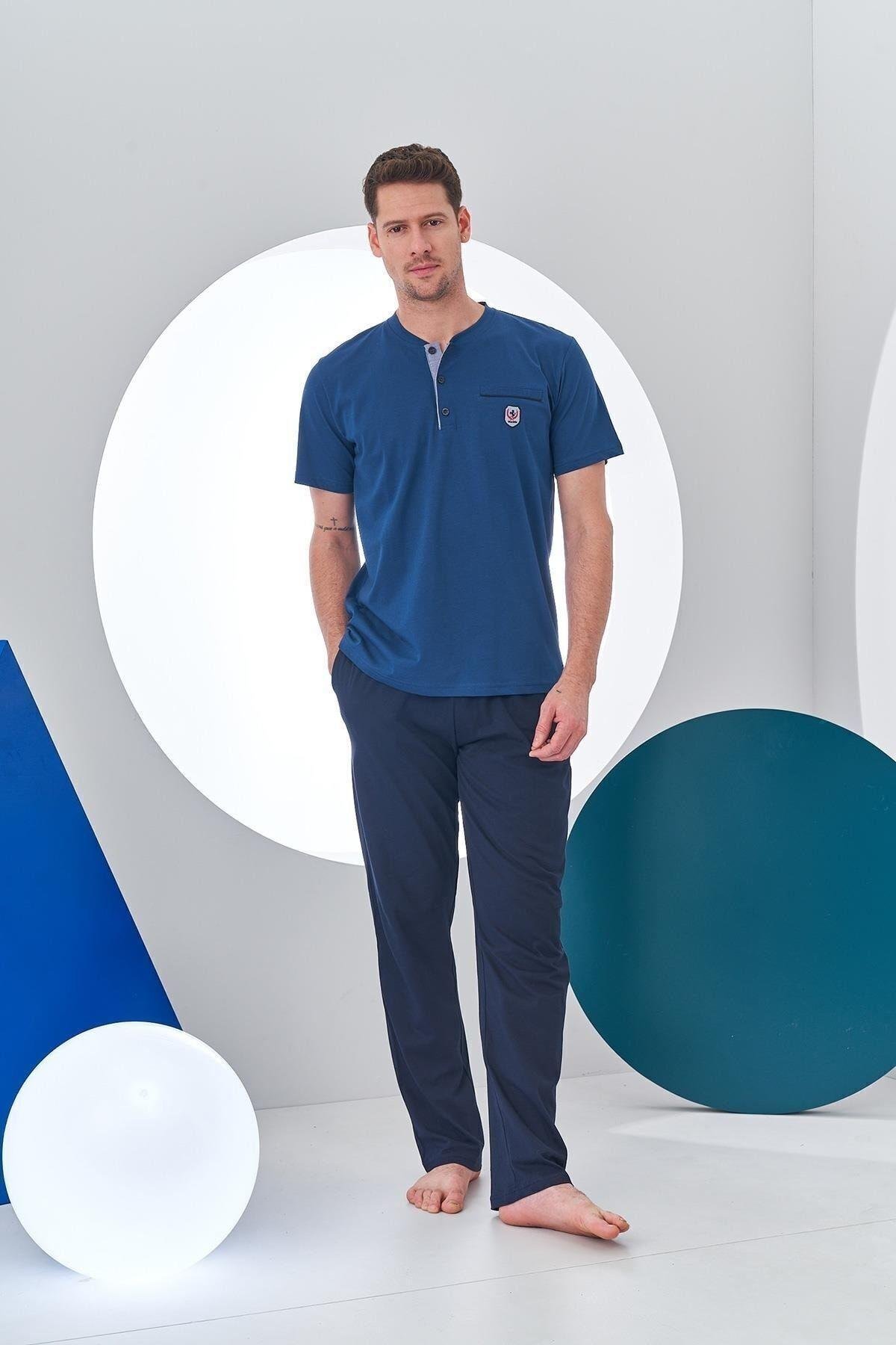 Erkek 3'lü Fleto Cep Patlı Pijama Şort Takım