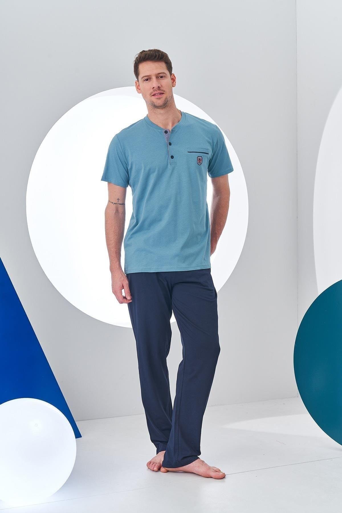 Erkek 3'lü Fleto Cep Patlı Pijama Şort Takım