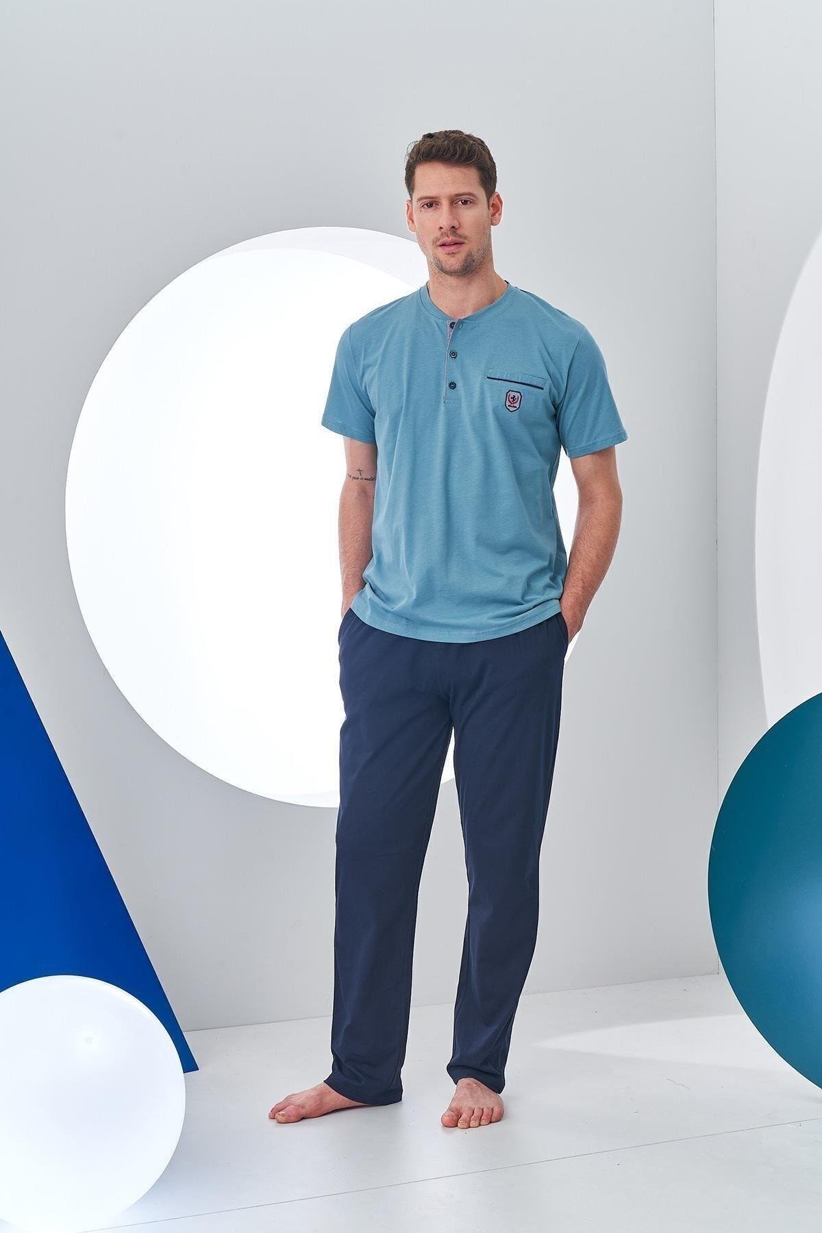 Erkek 3'lü Fleto Cep Patlı Pijama Şort Takım