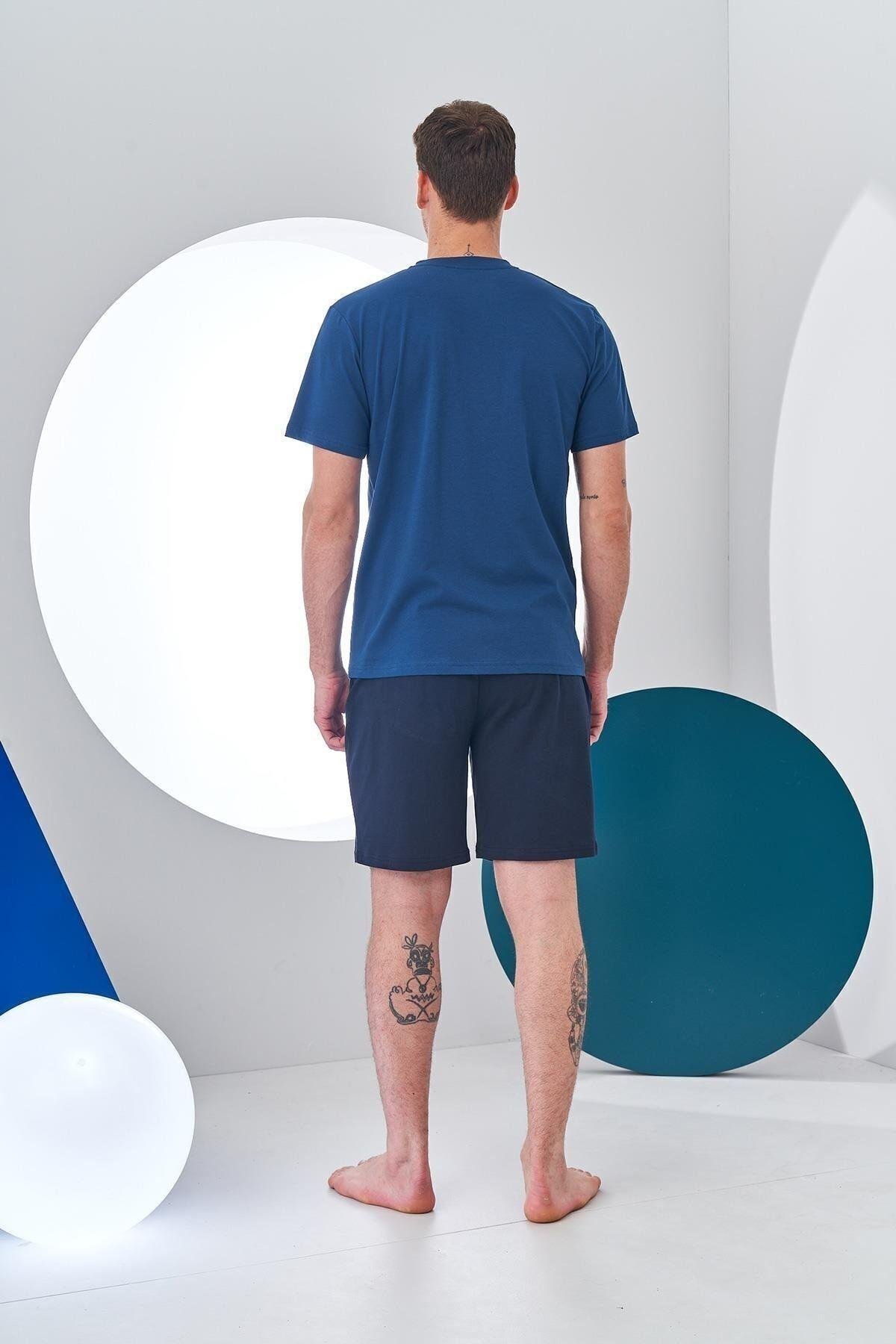 Erkek 3'lü Fleto Cep Patlı Pijama Şort Takım
