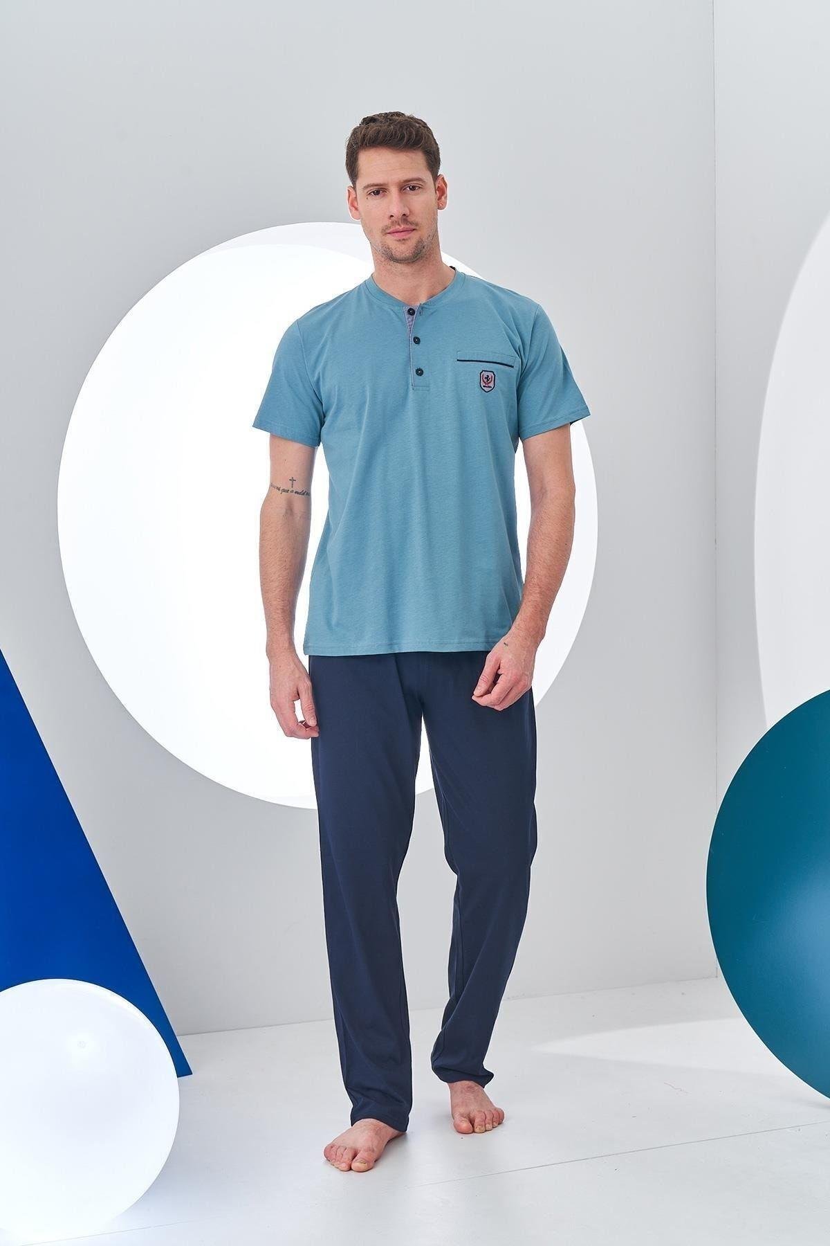 Erkek 3'lü Fleto Cep Patlı Pijama Şort Takım