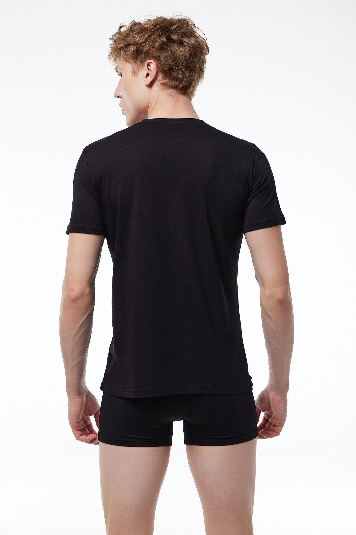 Erkek Beyaz Basic Yuvarlak Yaka Ince Modal T-shirt 084