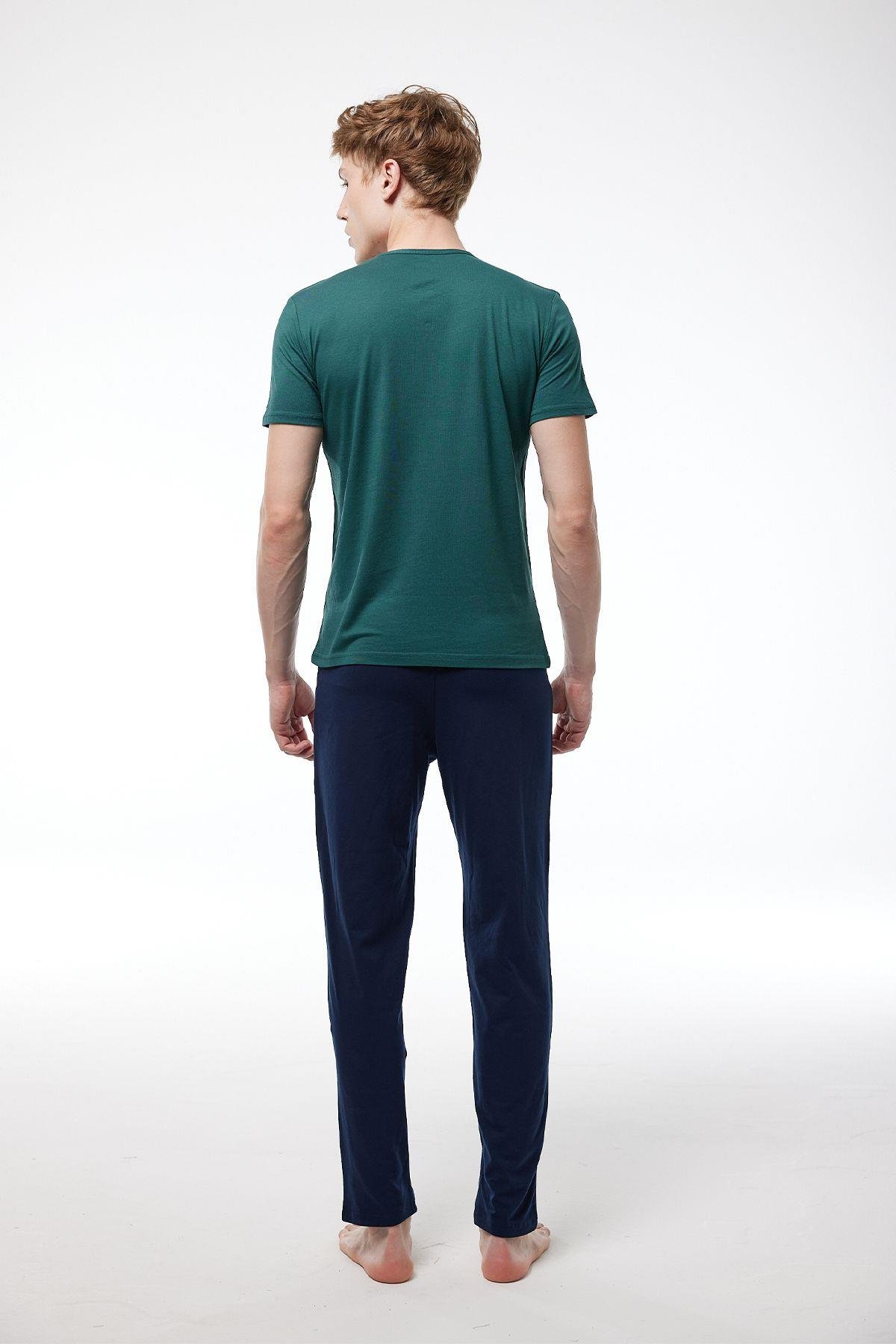 Erkek Bordo 2 Li Takım Düğmeli Yazlık Pijama Takımı 6020
